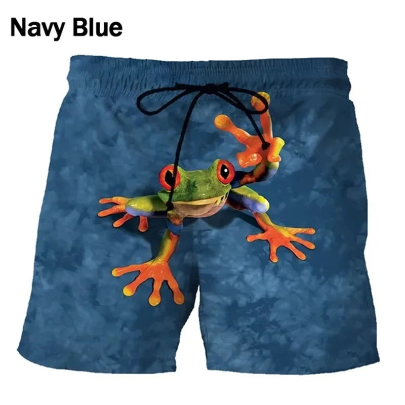 3D vicces elefánt állatmintás strandnadrág férfiaknak alkalmi hawaii szörfdeszkás rövidnadrág