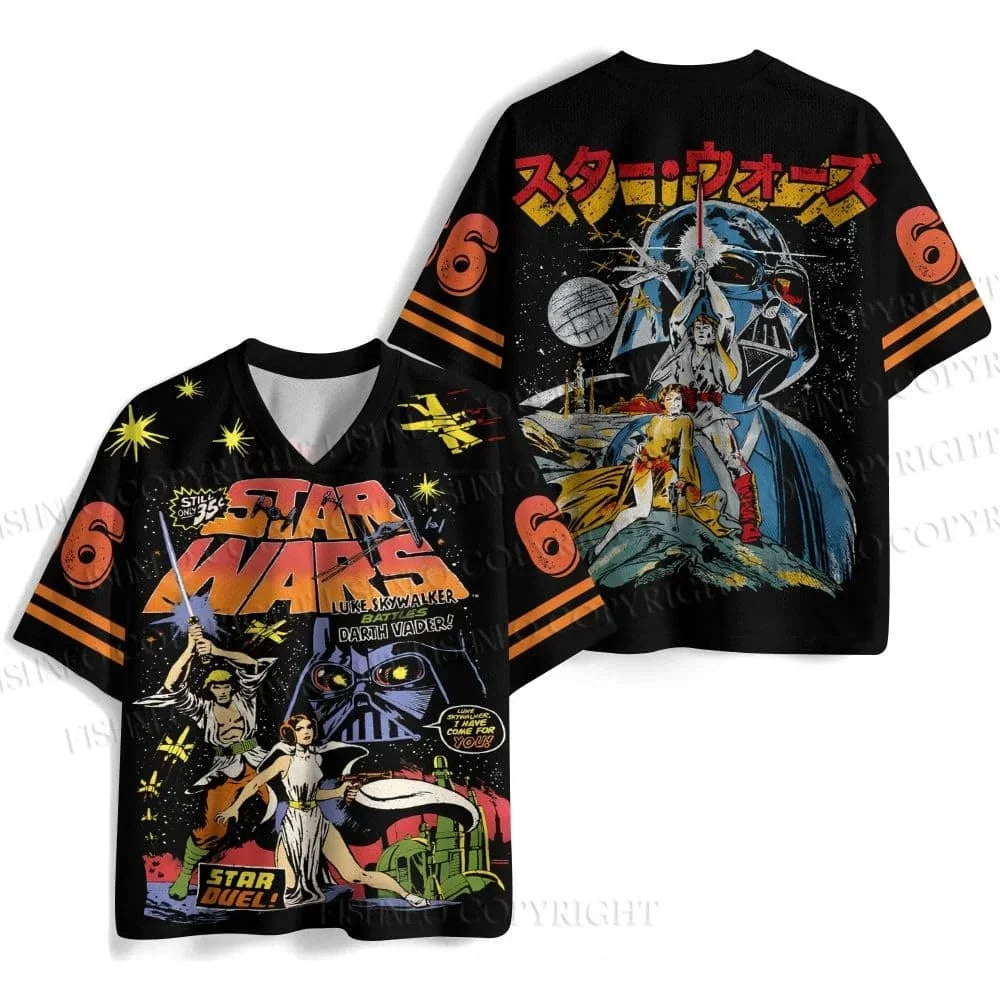 Star Wars klasszikus filmes logós gyerek póló, retró, utcai viselet, rövid ujjú, V-nyakú, unisex hiphop, hétköznapi rajongói felső