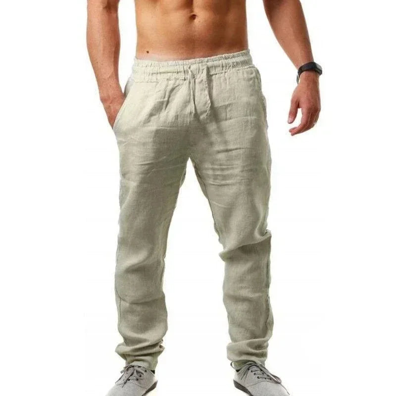Ropa hombre bag nadrág Férfi pamut lenvászon lezser nadrág Lélegző nadrág Fitness utcai ruházat Kocogás Ősz Nyár