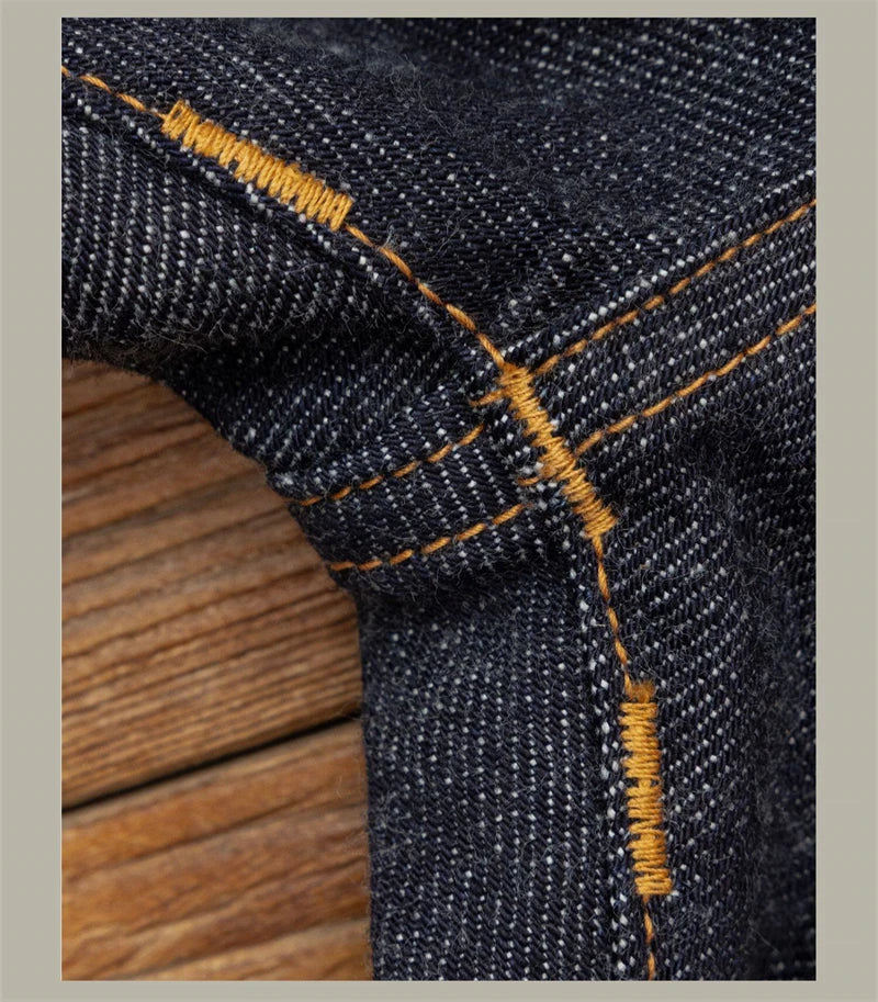 Piros Tornado 55501 Laza Egyenes Fazonú Férfi Farmer Raw Selvedge Farmer Nadrág Amekaji