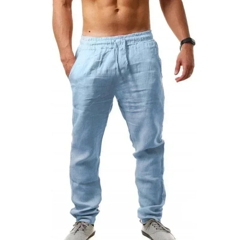 Ropa hombre bag nadrág Férfi pamut lenvászon lezser nadrág Lélegző nadrág Fitness utcai ruházat Kocogás Ősz Nyár