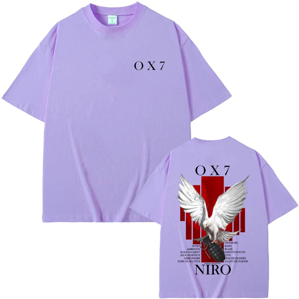 Rapper Niro OX7 album grafikus póló férfi női hiphop divat