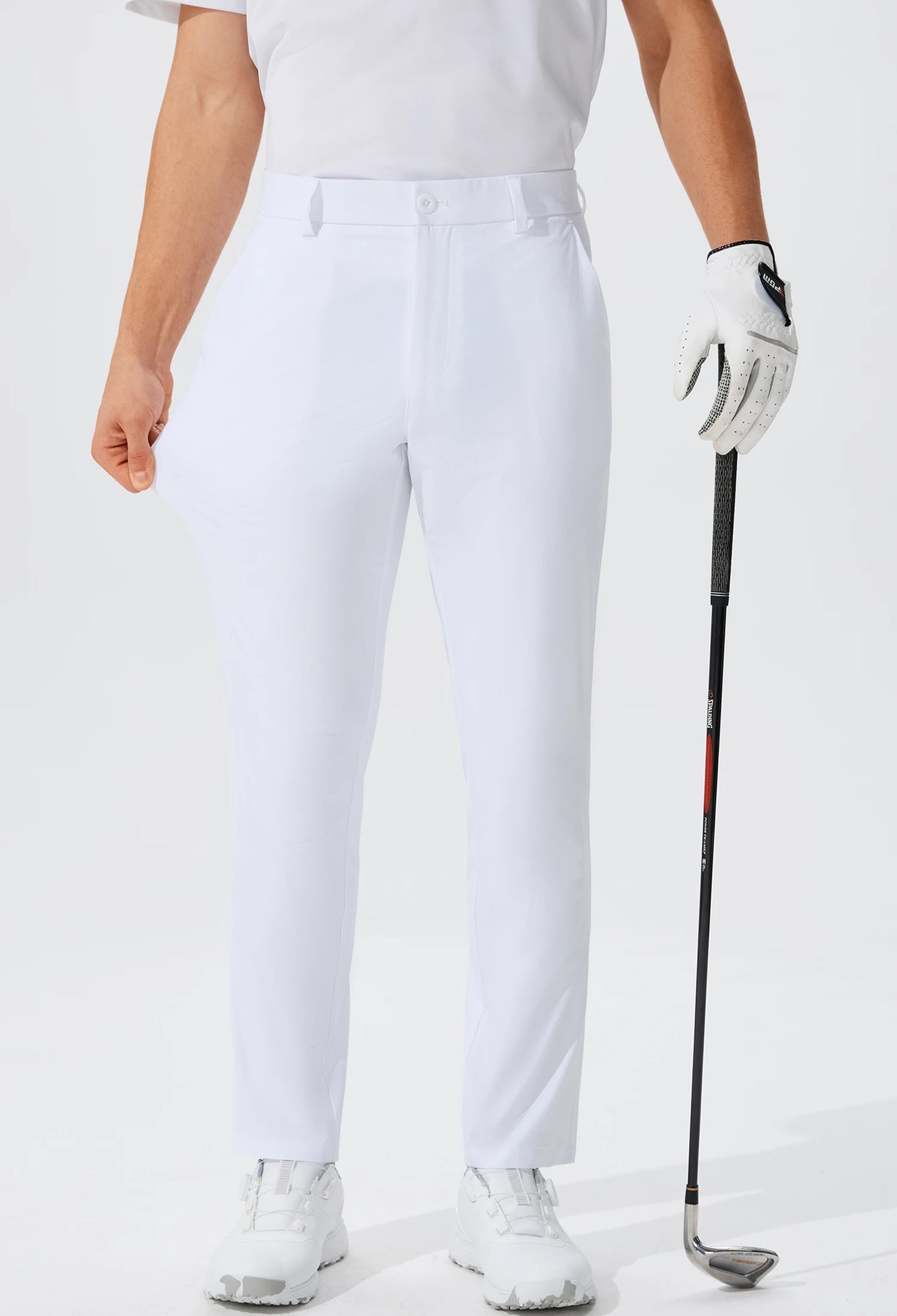 Férfi lezser golfnadrág, rugalmas, vékony, egyenes, könnyű, minőségi üzleti nadrág, golf sportnadrág, 30-34-es belső szárhossz