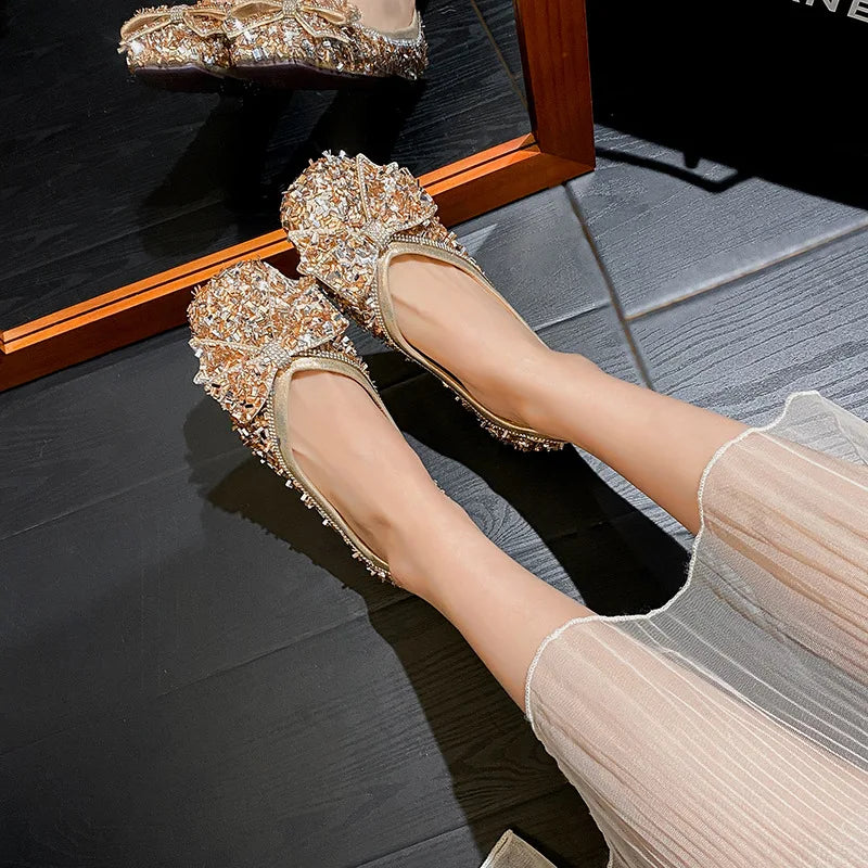 Női cipők, gyönyörű, masnis, alkalmi cipők, női divatos, négyzet alakú, lapos cipő, luxus designer cipők, Zapatos Mujer