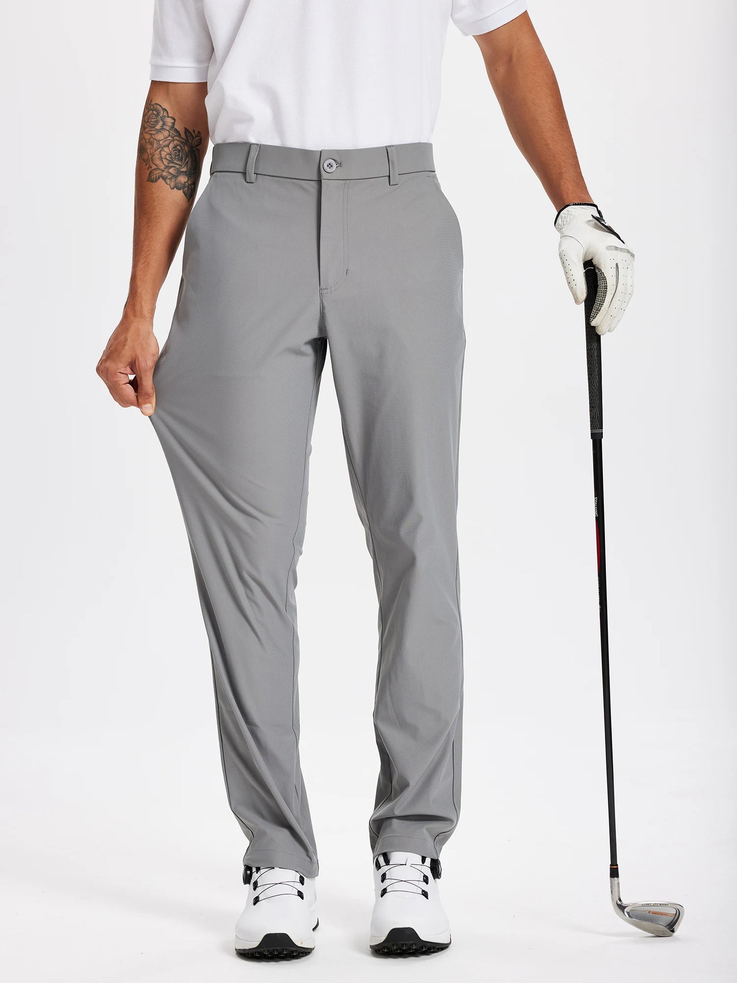Férfi golfnadrág 30"/32"/34" Stretch munkaruha nadrág Slim, egyenes szabású, könnyű, minőségi üzleti nadrág, lezser öltönynadrág