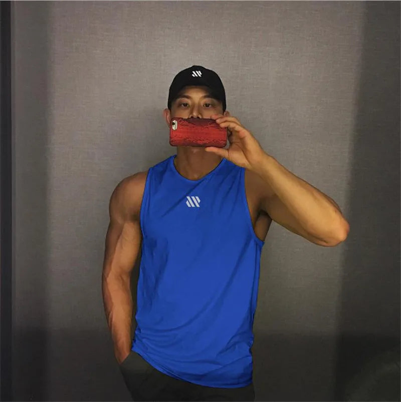 2024 Férfi fitnesz Tank top ujjatlan hálós lélegző sport Alsóing