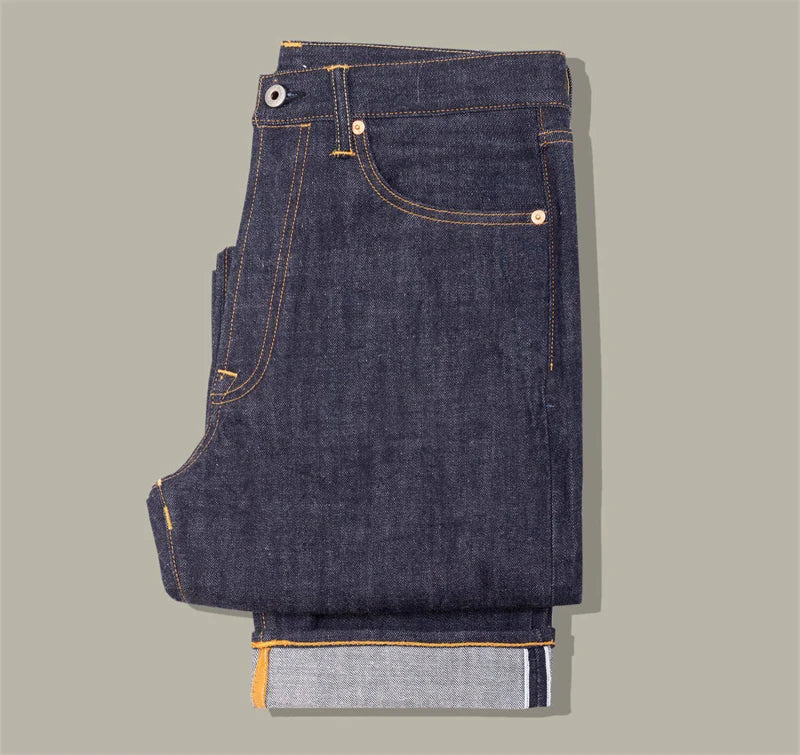 Piros Tornado 55501 Laza Egyenes Fazonú Férfi Farmer Raw Selvedge Farmer Nadrág Amekaji