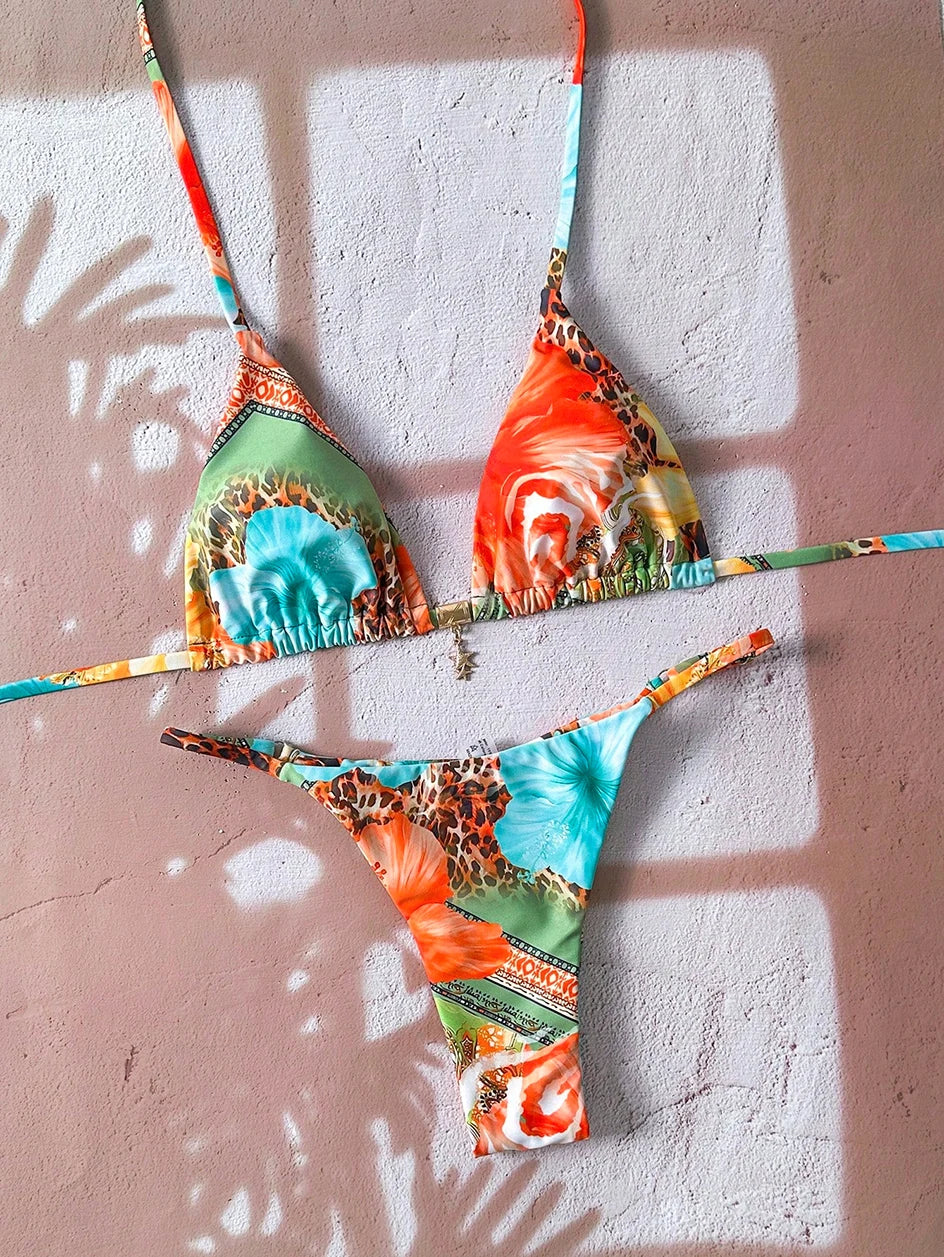 Micro Bikini Női Fürdőruha Kétrészes Fürdőruha Női Fürdőruha 2026 Szexi Leopárdmintás Push Up Tanga Bikinik Szettek Strandruha Nyári