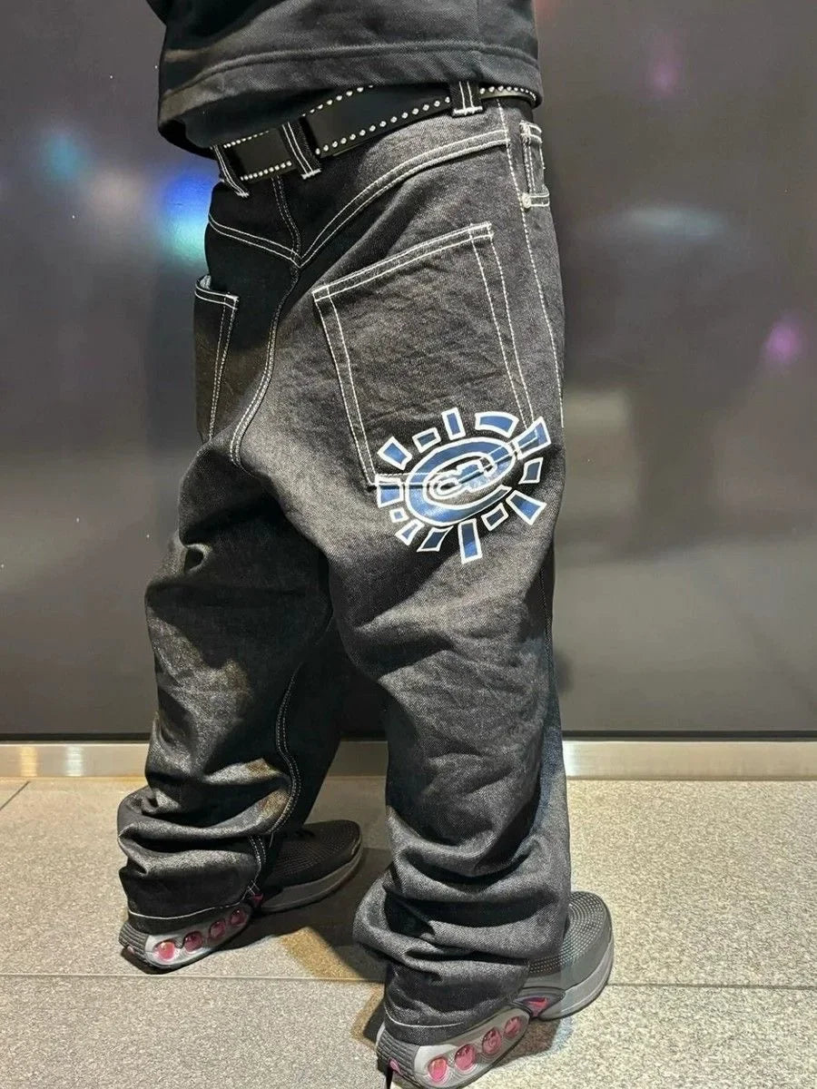 Új Always Jeans Kiváló minőségű Nyomott Hímzésű Egyenes Farmer Fekete Nadrág Férfi Farmer Mintás Trendi Utcai Viselet Always Jeans Férfi