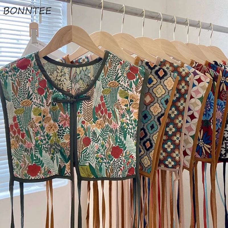 Mellények Női Hímzett Fűzős Sikkes Vintage Mindenféle Alkalmi Koreai Divat Nyári Klasszikus Elterjedt Mellény Harajuku Finom