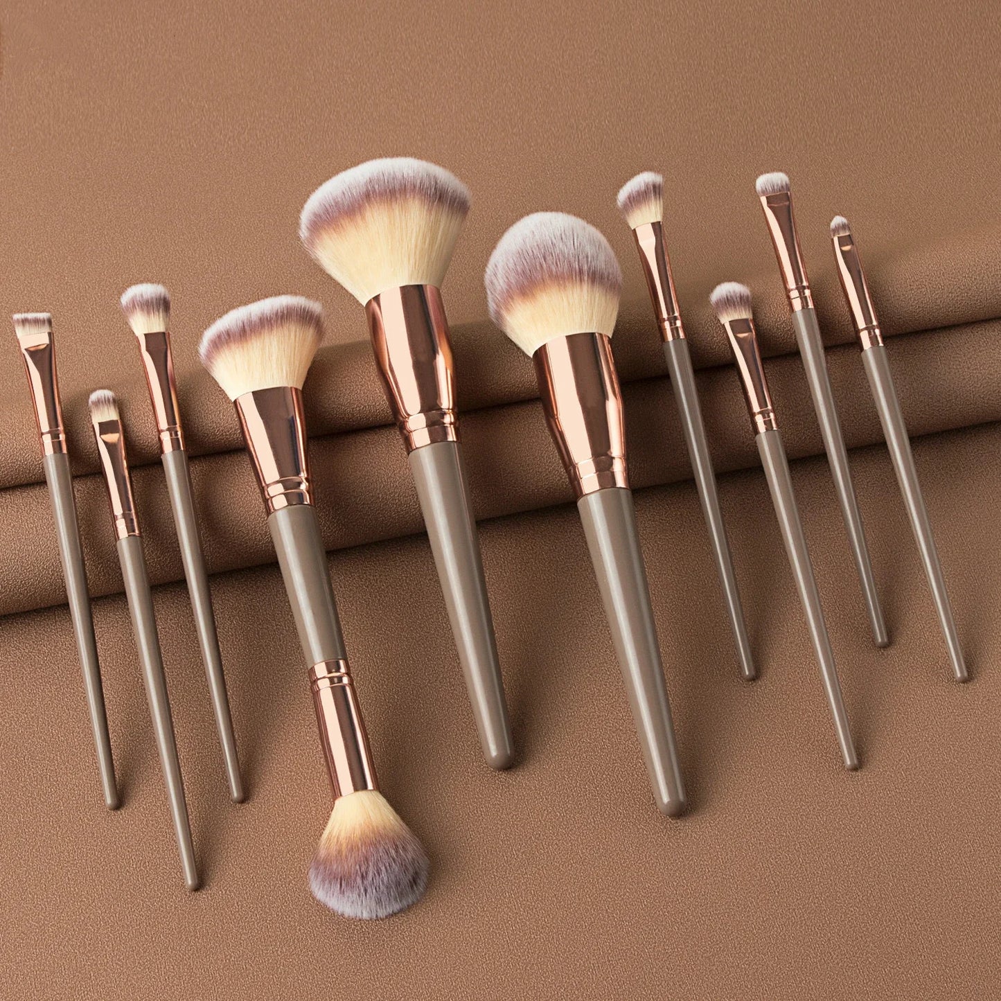 Sminkecset készlet, 15 db-os arc- és szemsminkecset készlet – alapozó púder pirosító ecset, szemhéjfesték szemceruza szemöldök ecset, highlighter ecset