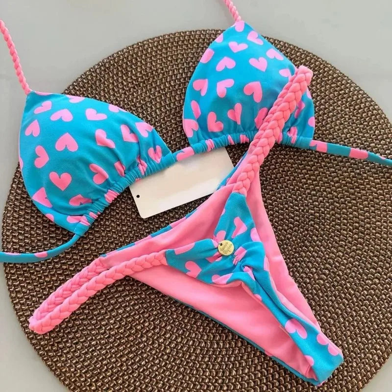 Új bikini női fürdőruha strandnyaralás fürdőruha leopárdmintás szexi bikini szett strandruha fürdőruha tanga fürdőruha biquinis