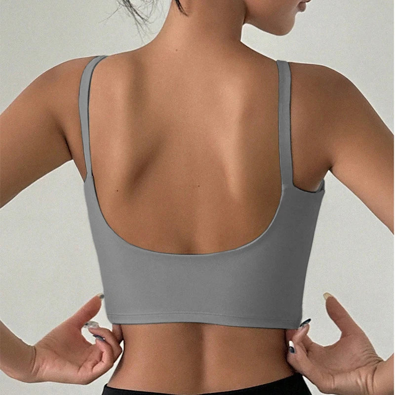 Jóga alsónemű nőknek, lélegző, tömör, U alakú fitnesz sportmelltartó felső melltartóval, edzőteremben, sportos, feszes edzéshez, jog futó mellény