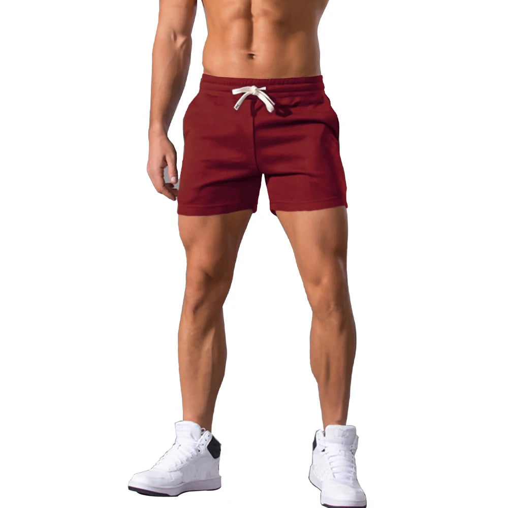 Férfi rövidnadrág, nyári, alkalmi, lélegző, húzózsinóros, rövidnadrág, egyszínű, boardshort, jogger, sportnadrág