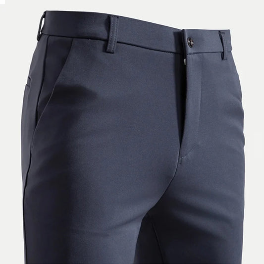 29-42 Férfi nyári vékony divatos üzleti lezser öltönynadrág hosszú nadrág rugalmas egyenes formális nadrág plus size 28-40