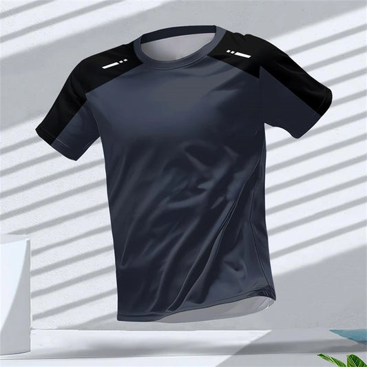 Divatos futó sportpólók férfiaknak, nyári, hétköznapi, szabadtéri fitnesz, 3D nyomtatott, laza, gyorsan száradó, lélegző pólók, felsők