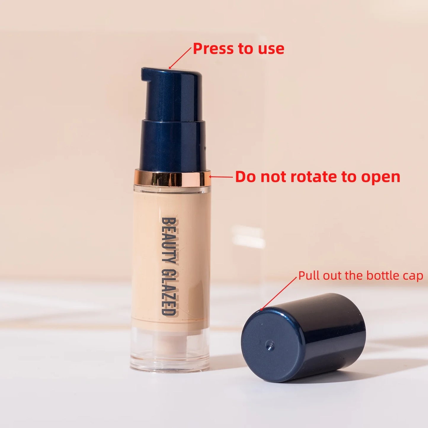 BEAUTY GLAZED 3 darabos arcsmink készlet, matt, tartós, vízálló folyékony alapozó + primer + puff