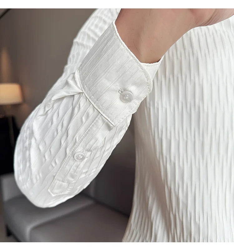 Új férfi ing, brit stílusú, lezser, hosszú ujjú, elegáns felsőrész, 4XL-M méretben