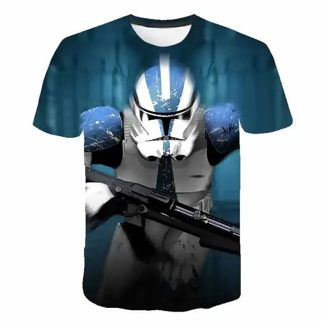 Star Wars 3D-s nyomtatott gyerek rövid ujjú, filmes mintás póló, lélegző, utcai viselet, rajongóknak, mindennapi viselet és ajándék