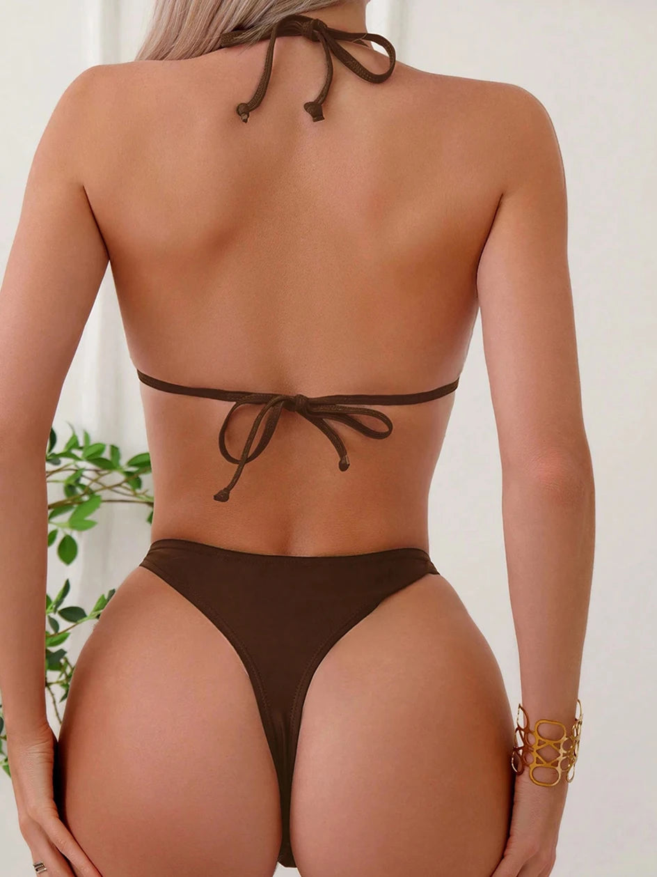 Szexi mikro bikini 2026 női láncos fürdőruha női fürdőruha tanga bikinik szett brazil kétrészes fürdőruha strandruha fürdőruha fürdőző