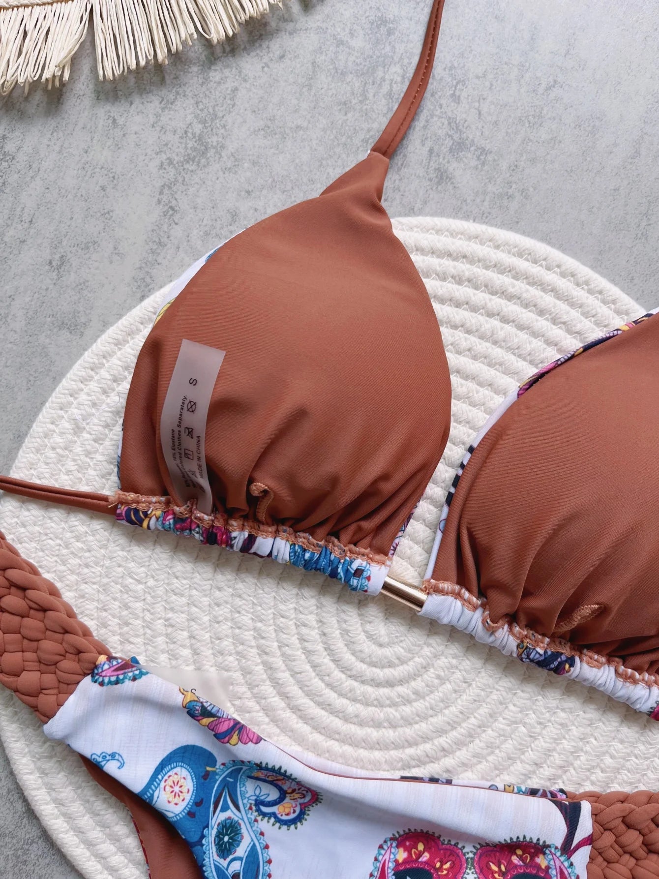 RUOTONSEPT nyomtatott pántnélküli mini tanga magas kivágású bikini női fürdőruha női fürdőruha kétrészes bikiniszett fürdőruha úszás
