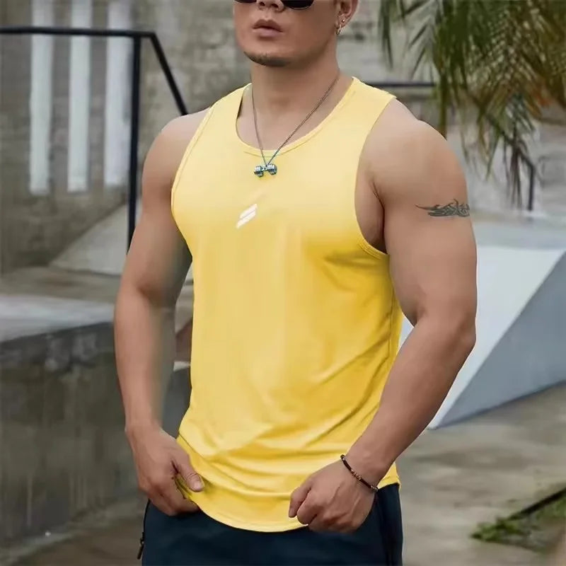 2025 Nyári Férfi Tank Top Hálós Sport Fitnesz Felsők Ujjatlan