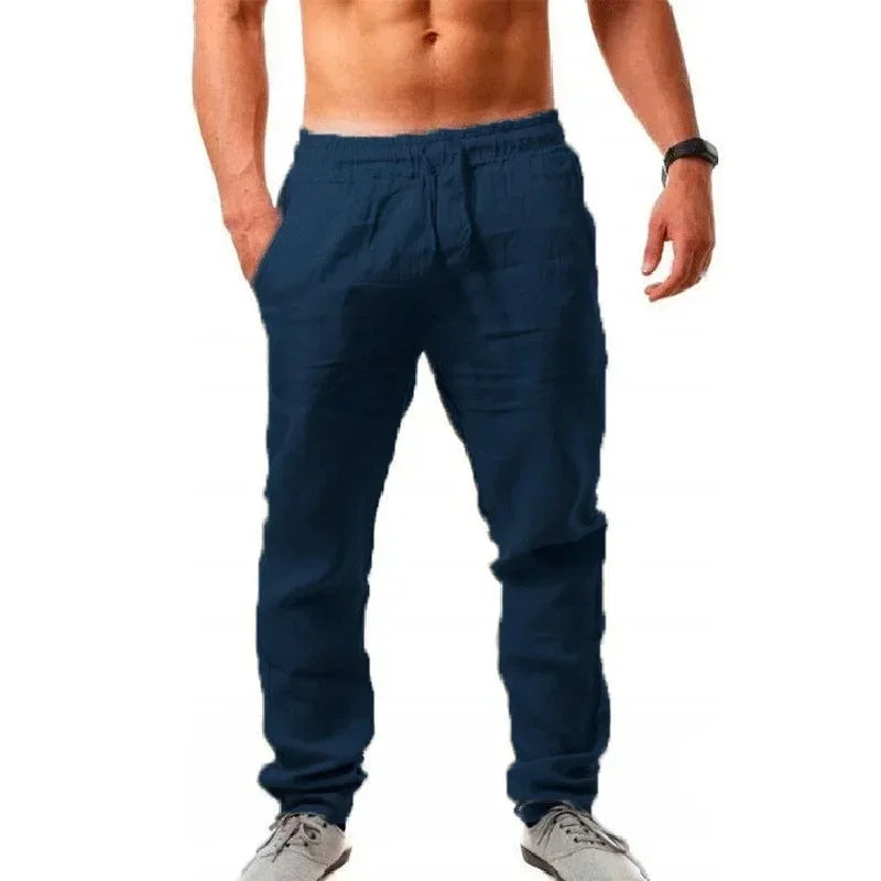 Ropa hombre bag nadrág Férfi pamut lenvászon lezser nadrág Lélegző nadrág Fitness utcai ruházat Kocogás Ősz Nyár