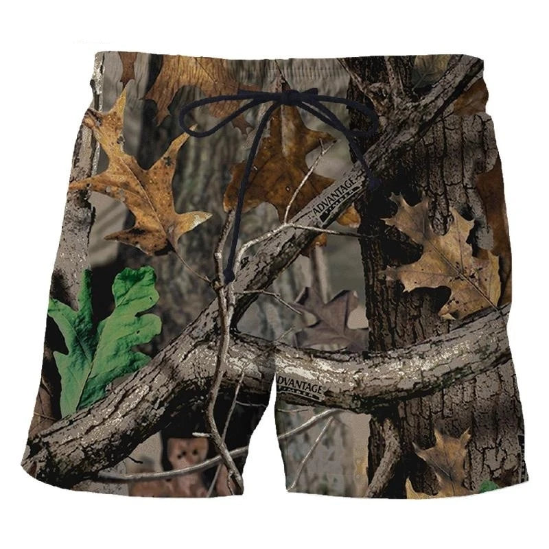 Vintage Camouflage 3D nyomtatású férfi strandnadrág, új divat