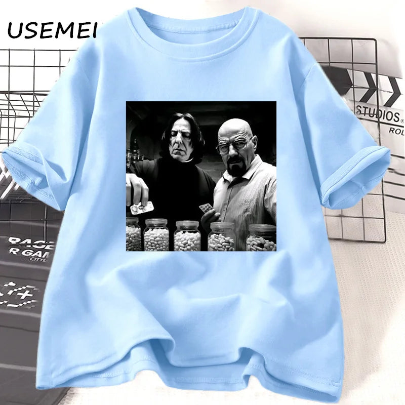 Vintage Walter in Lab póló Férfi Breaking Bad póló Vicces grafikus pólók Unisex pamut rövid ujjú póló Utcai viselet