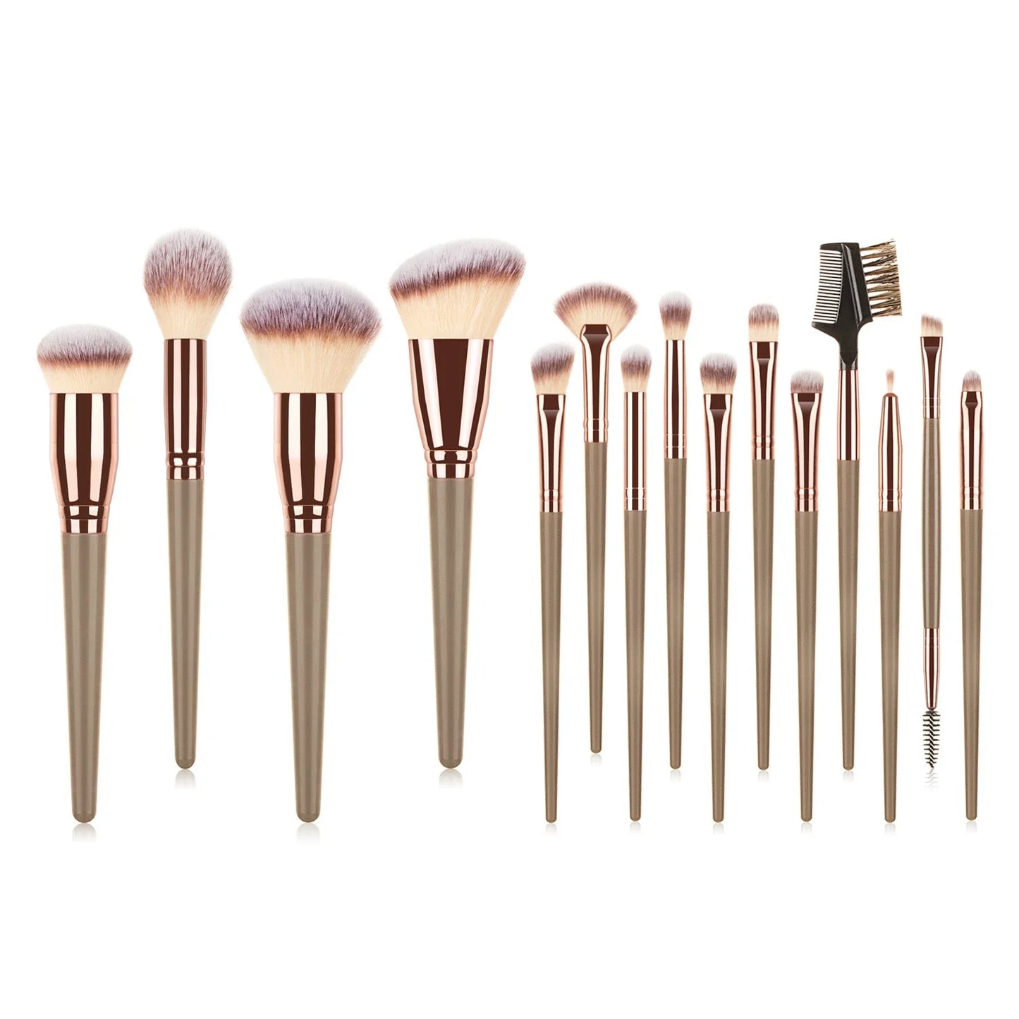 Sminkecset készlet, 15 db-os arc- és szemsminkecset készlet – alapozó púder pirosító ecset, szemhéjfesték szemceruza szemöldök ecset, highlighter ecset