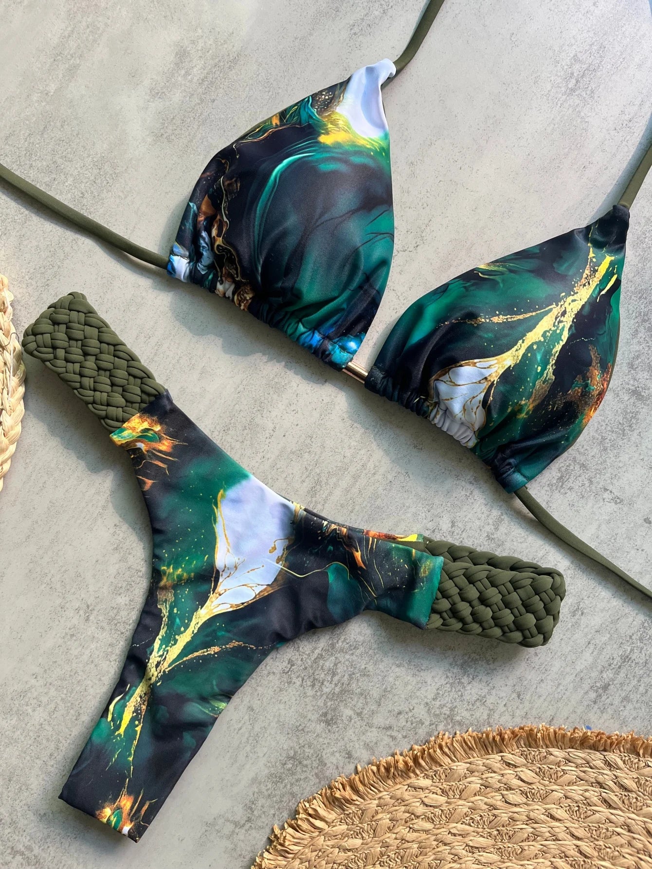 Micro Bikini Push Up Női Fürdőruhák 2026 Szexi Fürdőruha Brazil Bikini Szett Halter Biquini Fürdőruhák Nyomtatott Strandruha Női
