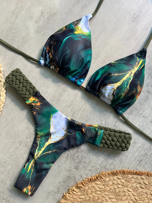 Micro Bikini Push Up Női Fürdőruhák 2026 Szexi Fürdőruha Brazil Bikini Szett Halter Biquini Fürdőruhák Nyomtatott Strandruha Női