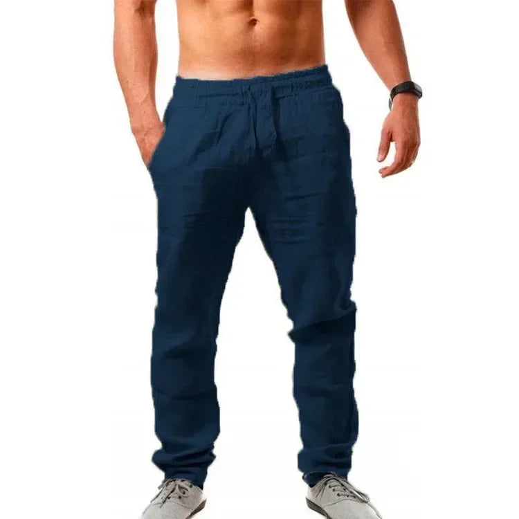 Ropa hombre bag nadrág Férfi pamut lenvászon lezser nadrág Lélegző nadrág Fitness utcai ruházat Kocogás Ősz Nyár