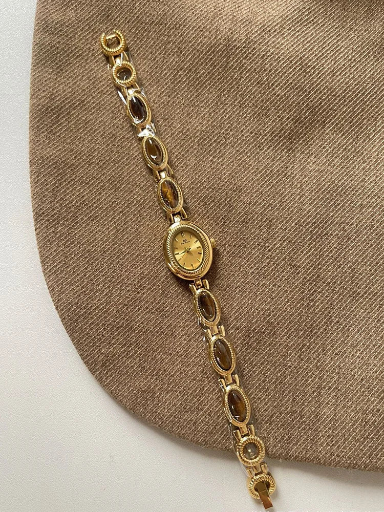 Luxus órák nőknek, elegáns, zöld ékszerek, jade kvarc karkötő, ajándék nőknek, divatos női ruhaóra