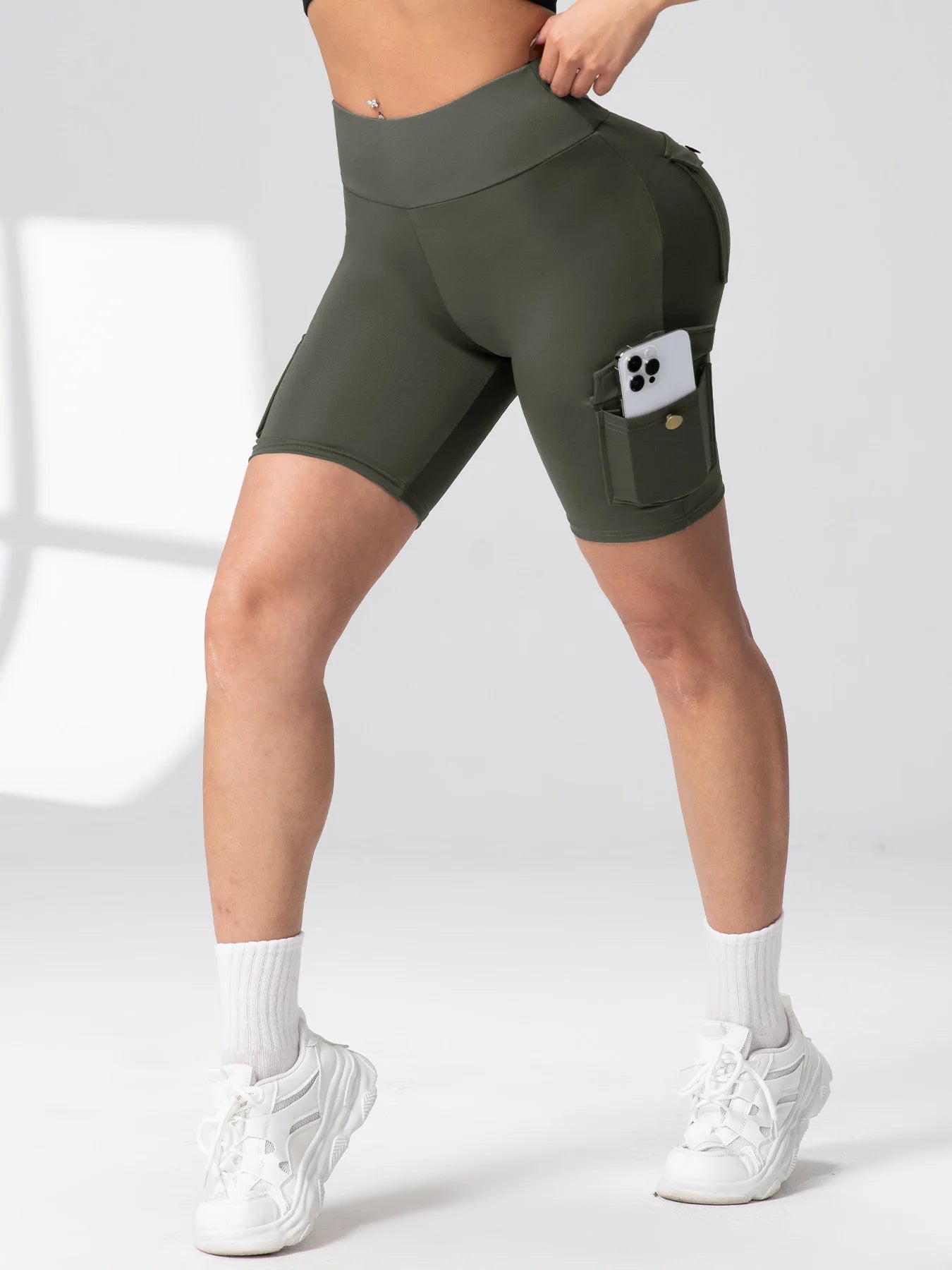 Zsebes edzőnadrág női magas derekú divatos fitnesznadrág vékony, rugalmas, kültéri, kényelmes sportleggings