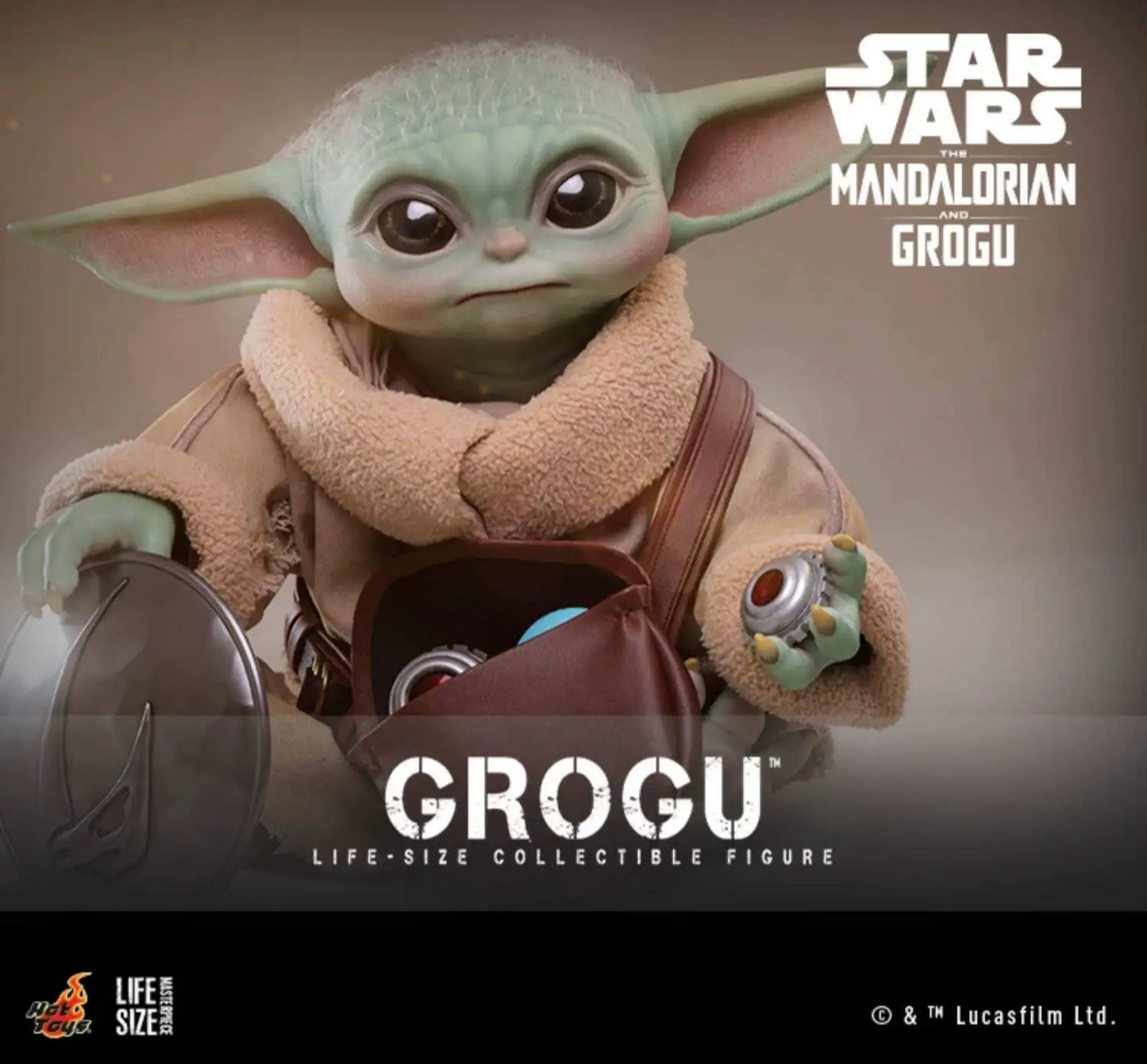 Hot Toys A Mandalóri Grogu Lms016 Grogu 1/6 37,5 cm-es filmes ajándéktárgy, asztali dísz, rajongói gyűjtemény
