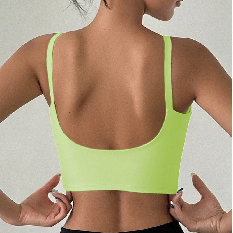 Jóga alsónemű nőknek, lélegző, tömör, U alakú fitnesz sportmelltartó felső melltartóval, edzőteremben, sportos, feszes edzéshez, jog futó mellény