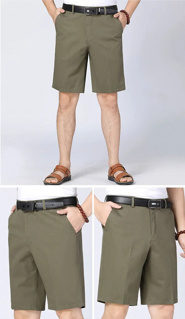100% pamut rövidnadrág férfiaknak, térdig érő boardshorts, klasszikus márkájú, kényelmes ruházat, strandnadrág, férfi rövid nadrág