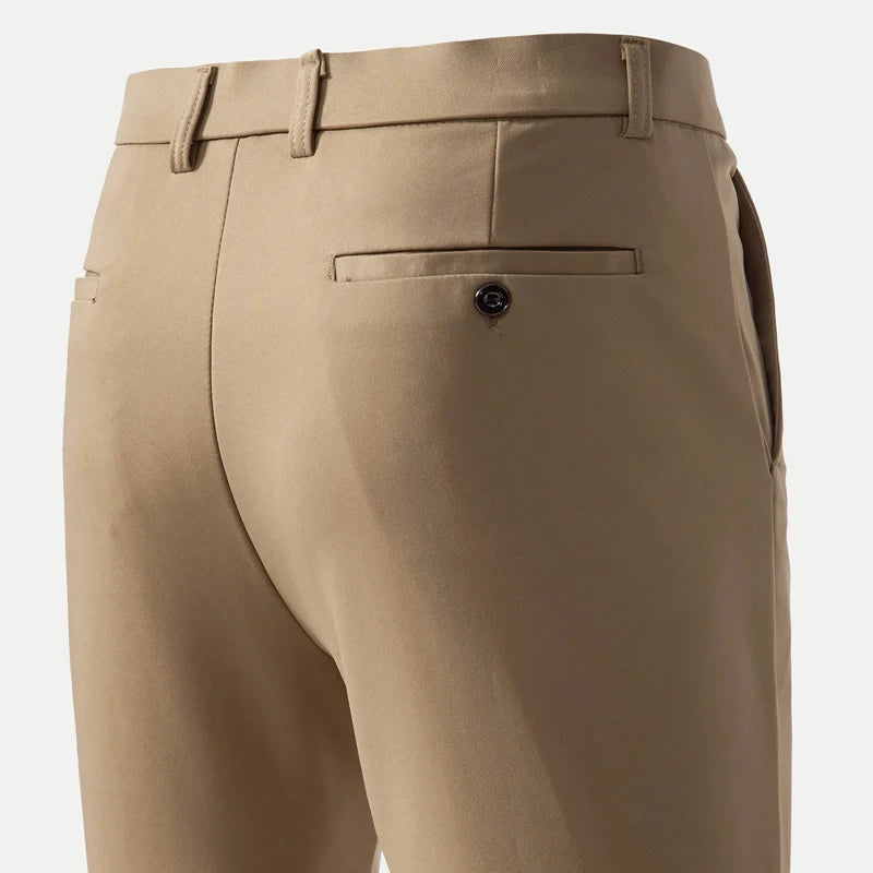 29-42 Férfi nyári vékony divatos üzleti lezser öltönynadrág hosszú nadrág rugalmas egyenes formális nadrág plus size 28-40