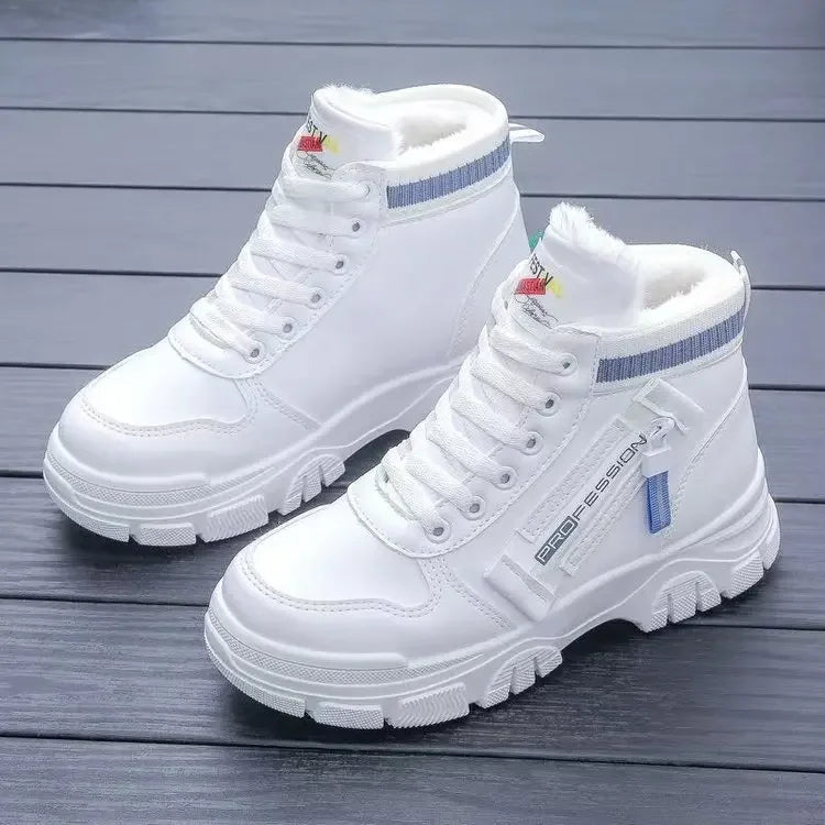 Női cipők, téli női csizma, divatos bársony pamut cipők, bokacsizma, platformcipő, magas szárú női tornacipő, Zapatos