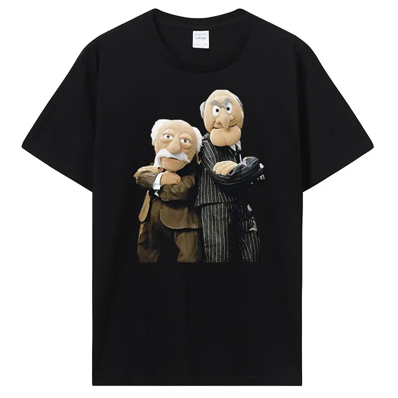 Statler and Waldorf fekete póló ruházat divat 100% pamut jó minőségű márkás pamut ing stílus menő ingek