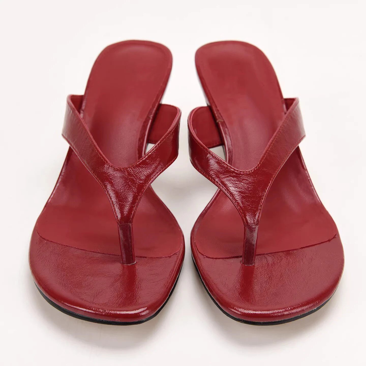 Női papucsok, divatos, magas sarkú, öszvércipők, tervezői flip-flopok, női nyári, nyitott orrú, alkalmi cipők, Zapatos Mujer 7881