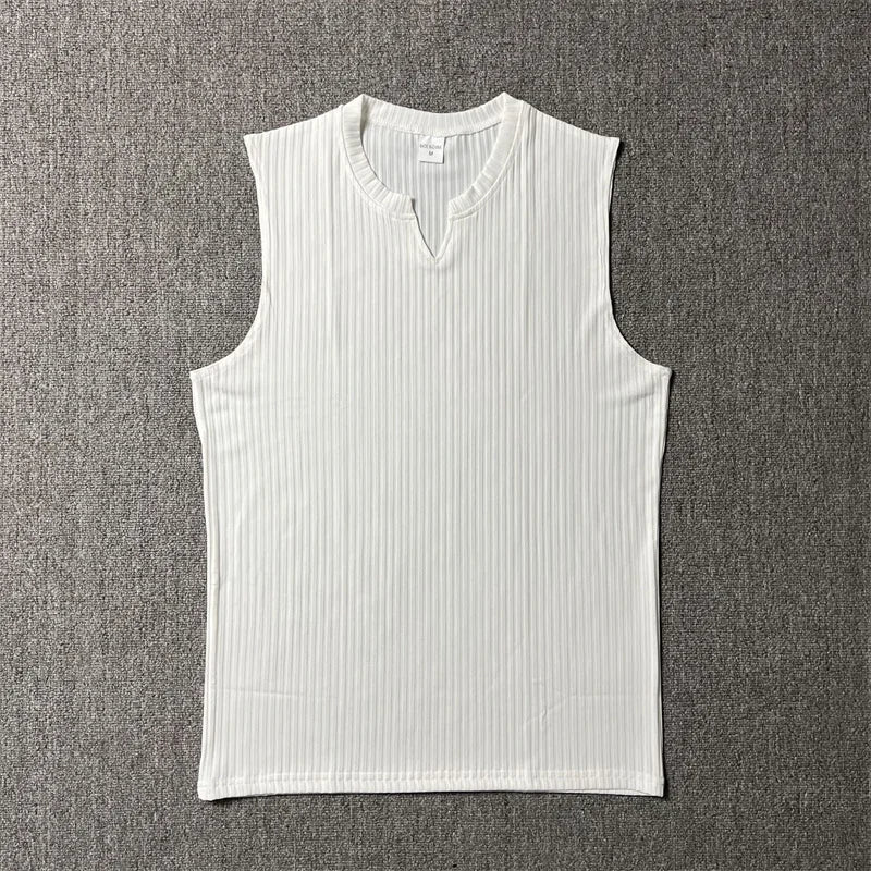 2024 Nyári új férfi csíkos edző tank top  fitnesz ujjatlan Sport alsóing