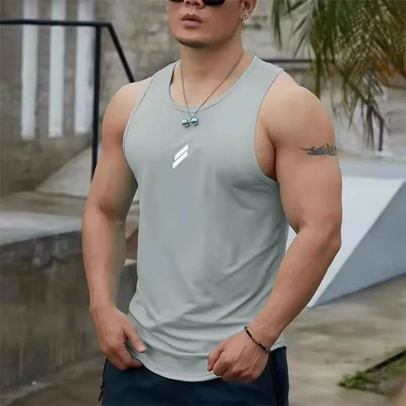 2025 Nyári Férfi Tank Top Hálós Sport Fitnesz Felsők Ujjatlan