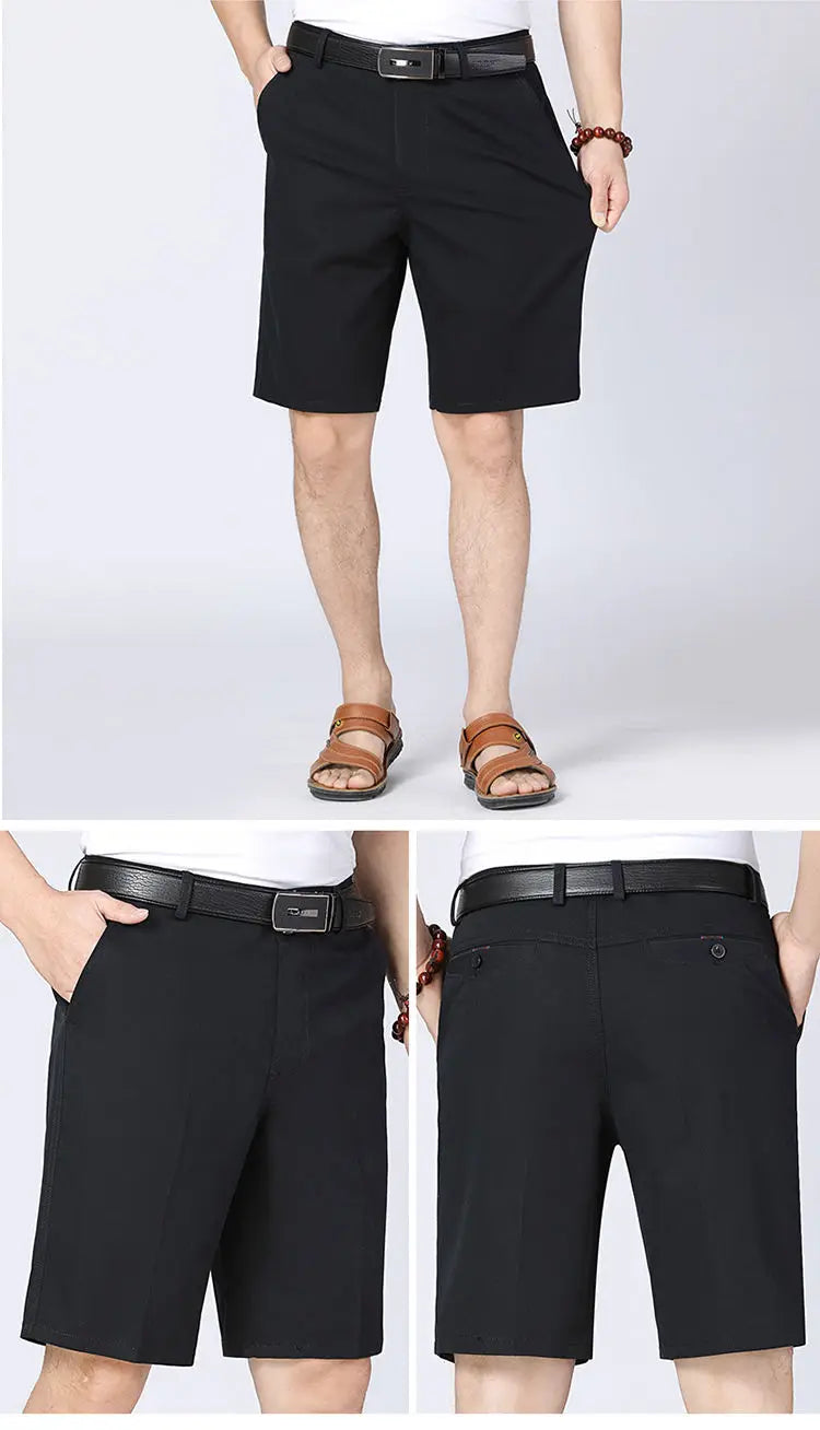 100% pamut rövidnadrág férfiaknak, térdig érő boardshorts, klasszikus márkájú, kényelmes ruházat, strandnadrág, férfi rövid nadrág