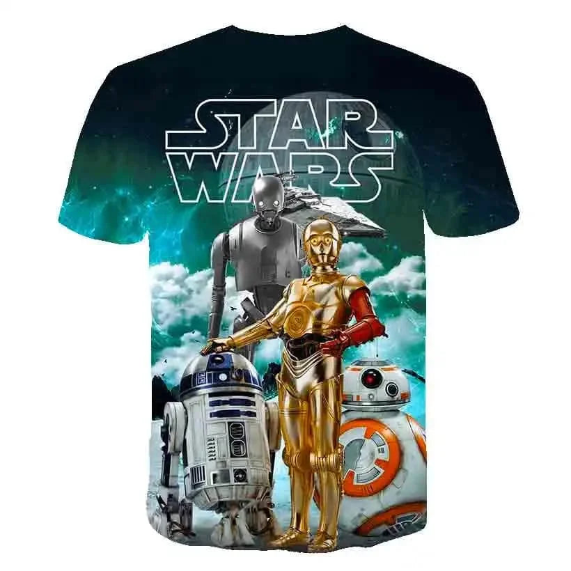 Star Wars 3D-s nyomtatott gyerek rövid ujjú, filmes mintás póló, lélegző, utcai viselet, rajongóknak, mindennapi viselet és ajándék