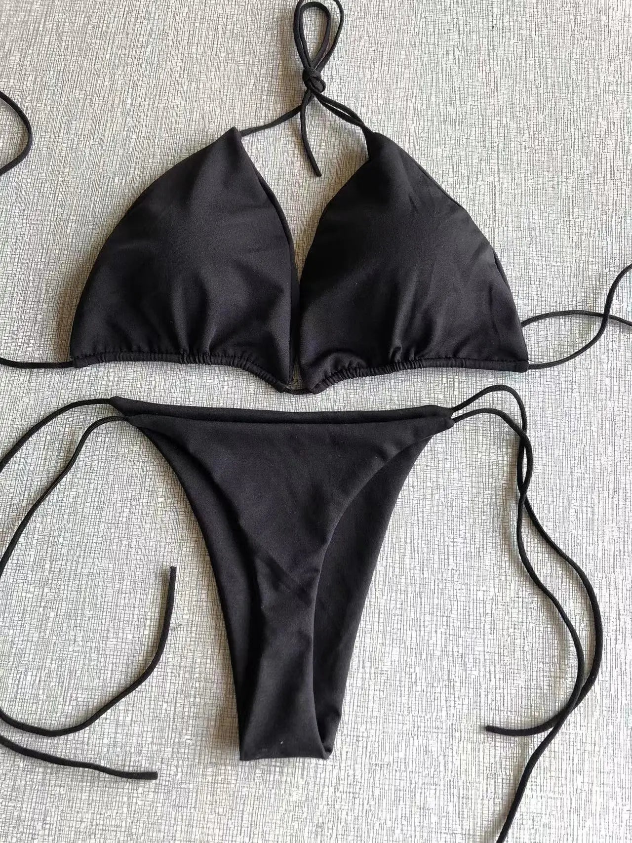 Női háromszög bikini szett, kétrészes fürdőruha, tanga alsó fürdőruha, strandruha