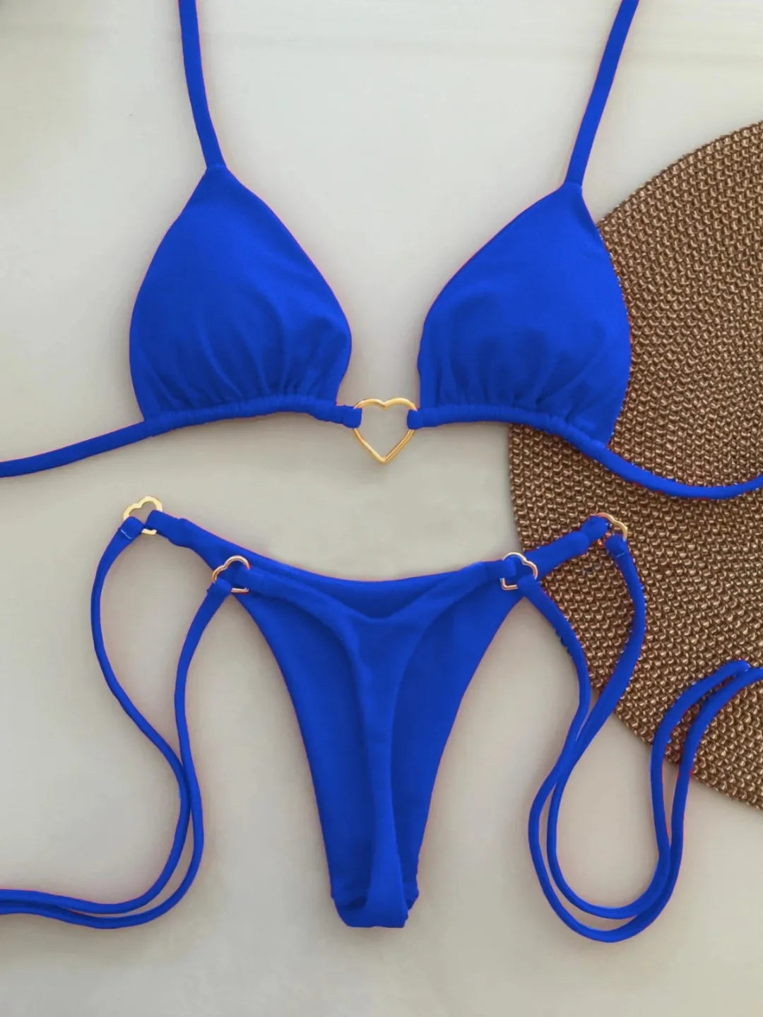 Új, egyszínű, fehér bikini női öltöny, alacsony derekú, fűzős, divatos, kétrészes fürdőruha szett
