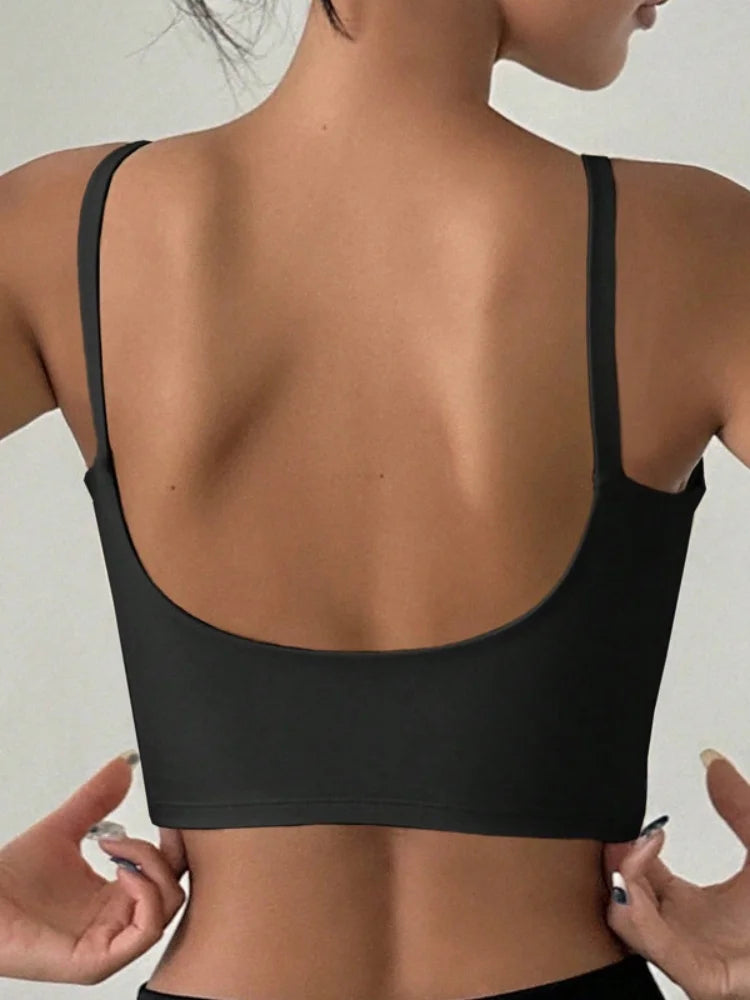 Jóga alsónemű nőknek, lélegző, tömör, U alakú fitnesz sportmelltartó felső melltartóval, edzőteremben, sportos, feszes edzéshez, jog futó mellény