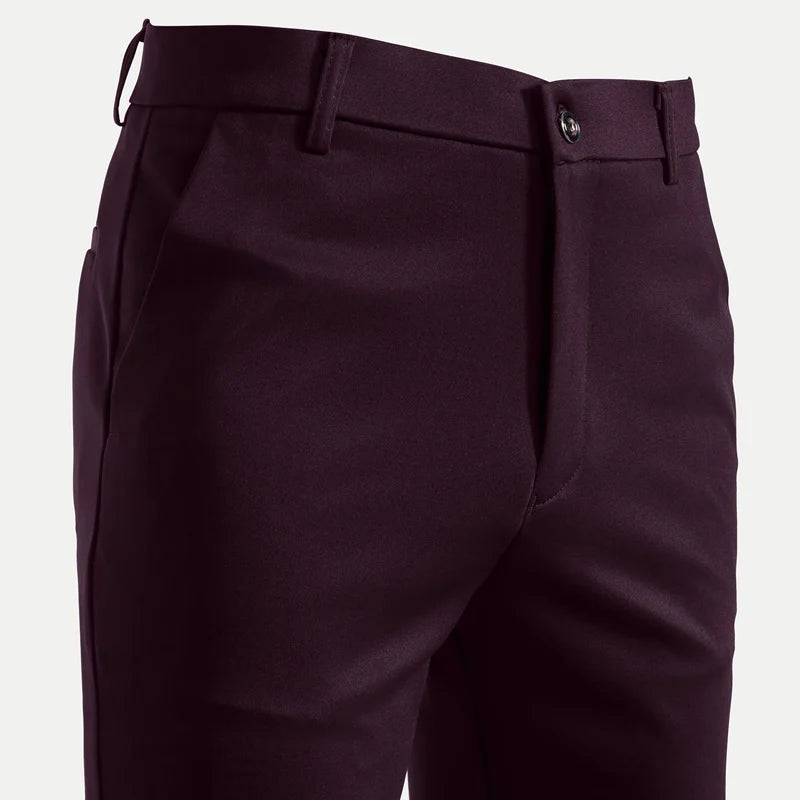 29-42 Férfi nyári vékony divatos üzleti lezser öltönynadrág hosszú nadrág rugalmas egyenes formális nadrág plus size 28-40